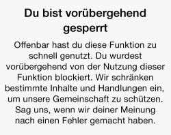 Instagram du wurdest vorübergehend gesperrt