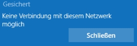 Keine Verbindung zum Netzwerk möglich