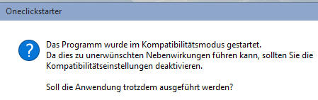 Oneclickstarter deaktivieren