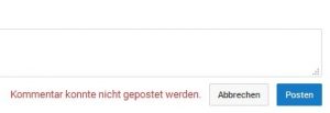 Kommentar konnte nicht gepostet werden