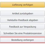 Amazon Bestellungen verbergen