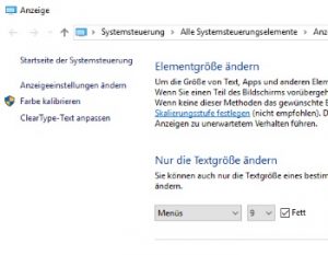 Windows 10 Schrift fett einstellen