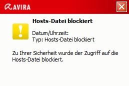 Avira "Hosts-Datei blockiert": Was tun?