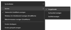 Windows 10 Suchleiste ausblenden (oben und unten)