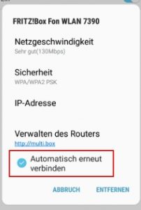 Android WLAN automatisch verbinden