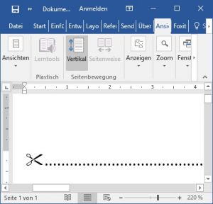 Gepunktete Linie in Word erstellen