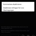 Instagram Live Kommentare deaktivieren