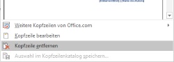 microsoft word kopfzeile lässt sich nicht entfernen