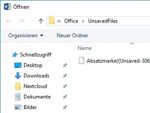 Wo finde ich den Zwischenspeicher von Word?