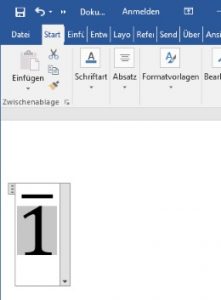 Word Strich über Zahl einfügen