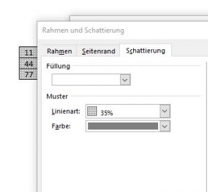 Word Tabellen-Zelle schraffieren