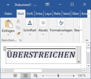 Anleitung: Word überstreichen